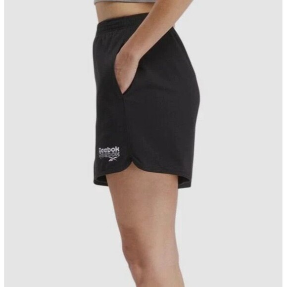 Reebok Women's Identity French Terry Shorts with pockets Black XS - Picture 3 of 6